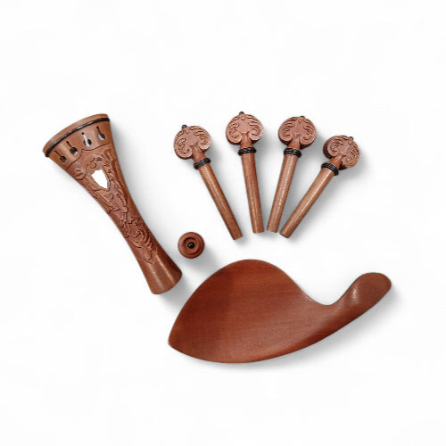 4/4 Hegedű felszerelés SET, Jujube, Faragott